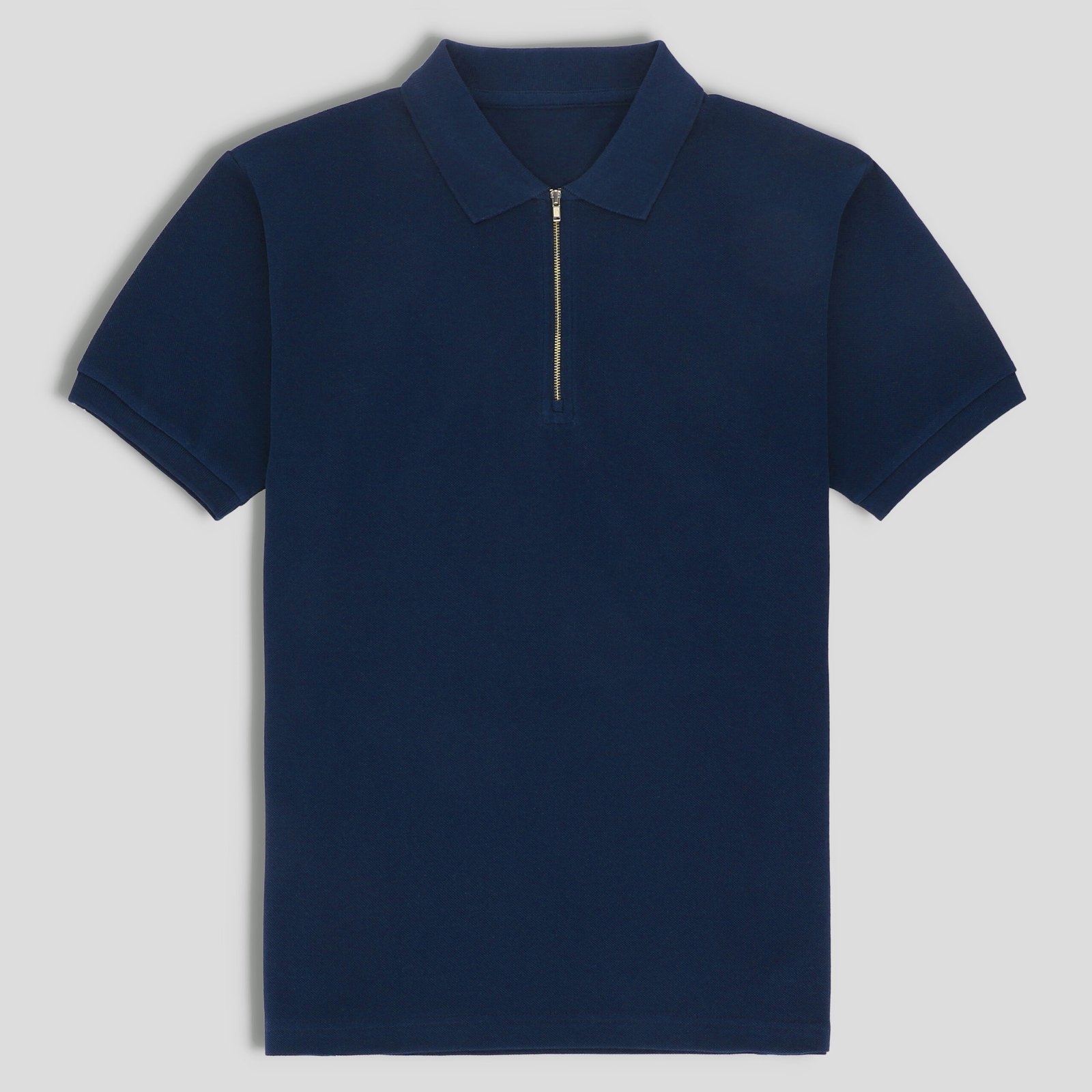 Men’s Navy Blue Zipper Polo